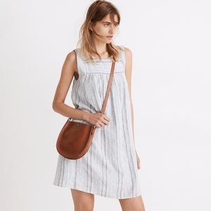 Madewell Sleeveless Yoked Mini Dress in Textured Stripe